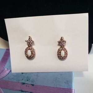 Opal Rhinestone CZ earring and necklace set  Used great condition.